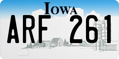 IA license plate ARF261