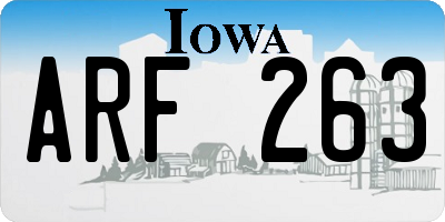 IA license plate ARF263