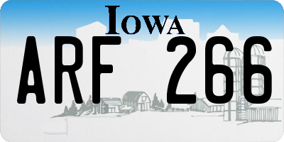 IA license plate ARF266