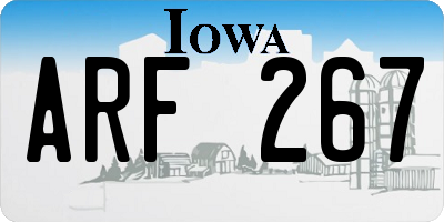 IA license plate ARF267