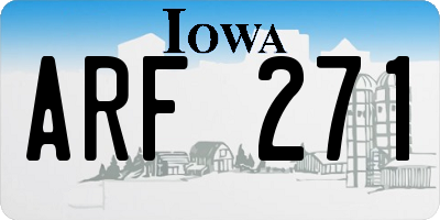 IA license plate ARF271