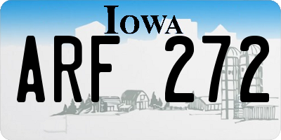IA license plate ARF272