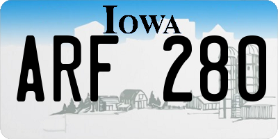 IA license plate ARF280