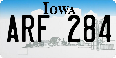 IA license plate ARF284