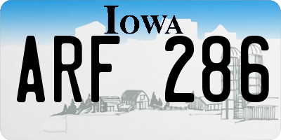 IA license plate ARF286