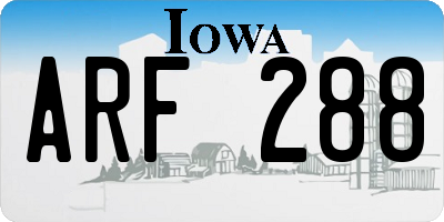 IA license plate ARF288