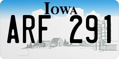 IA license plate ARF291