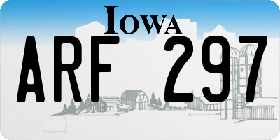 IA license plate ARF297