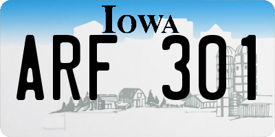 IA license plate ARF301