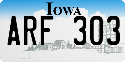 IA license plate ARF303