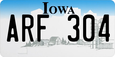IA license plate ARF304