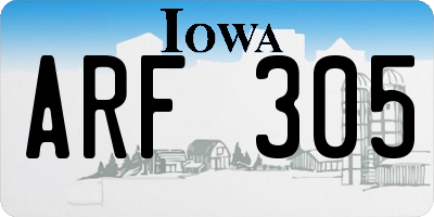 IA license plate ARF305
