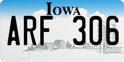 IA license plate ARF306