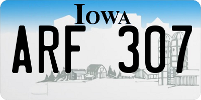 IA license plate ARF307