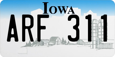IA license plate ARF311