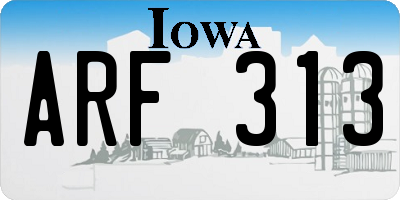 IA license plate ARF313