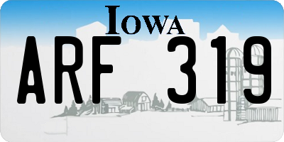 IA license plate ARF319