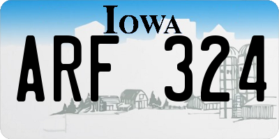 IA license plate ARF324
