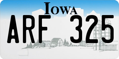IA license plate ARF325