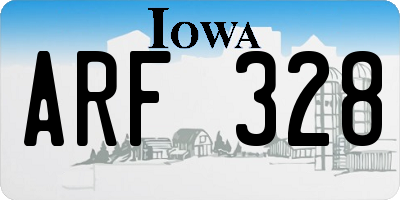 IA license plate ARF328