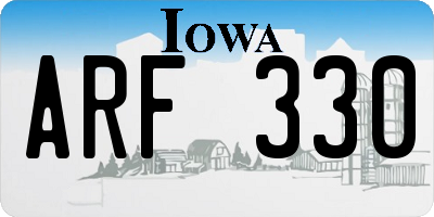 IA license plate ARF330