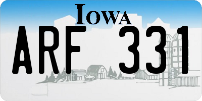 IA license plate ARF331