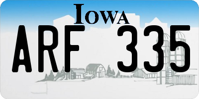 IA license plate ARF335