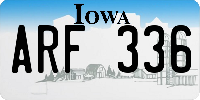IA license plate ARF336