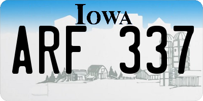 IA license plate ARF337