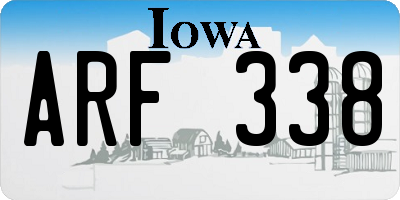 IA license plate ARF338