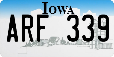 IA license plate ARF339