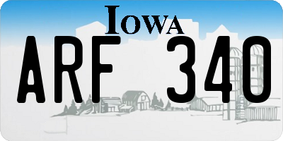 IA license plate ARF340