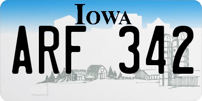 IA license plate ARF342
