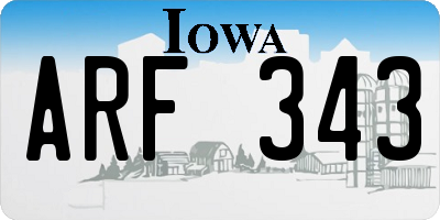 IA license plate ARF343