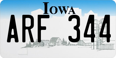 IA license plate ARF344