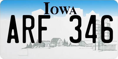 IA license plate ARF346
