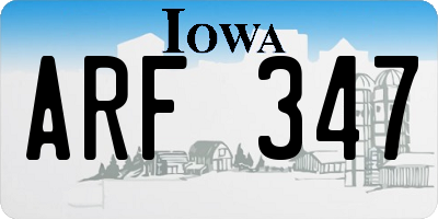 IA license plate ARF347