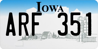 IA license plate ARF351