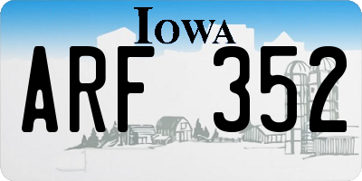 IA license plate ARF352