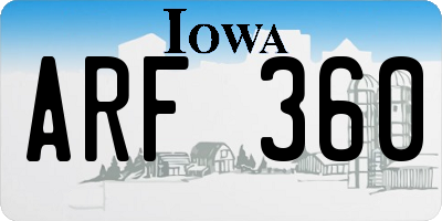 IA license plate ARF360