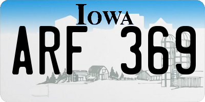 IA license plate ARF369