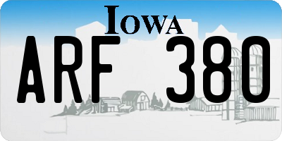 IA license plate ARF380