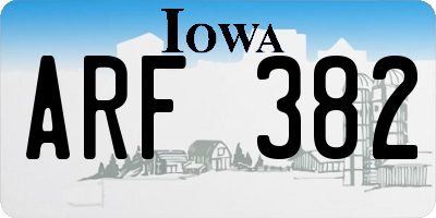 IA license plate ARF382
