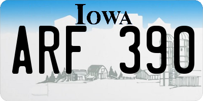IA license plate ARF390