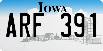 IA license plate ARF391