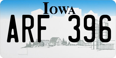 IA license plate ARF396