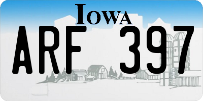 IA license plate ARF397