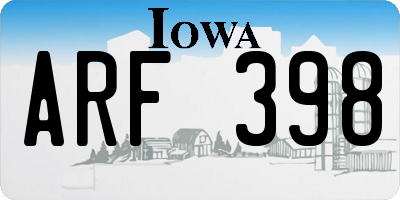 IA license plate ARF398