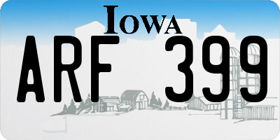 IA license plate ARF399