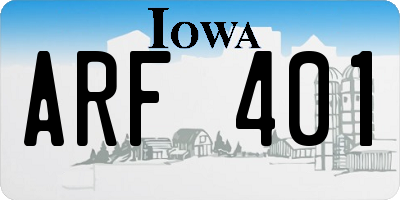 IA license plate ARF401